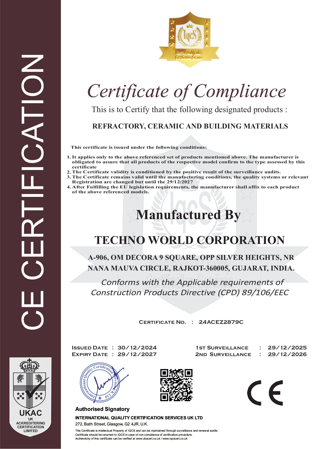 CE CERTIFICATION